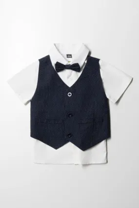 3 Piece Short Sleeve Smart Set Navy