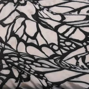 Abstract Textured Black and White Brocade Fabric