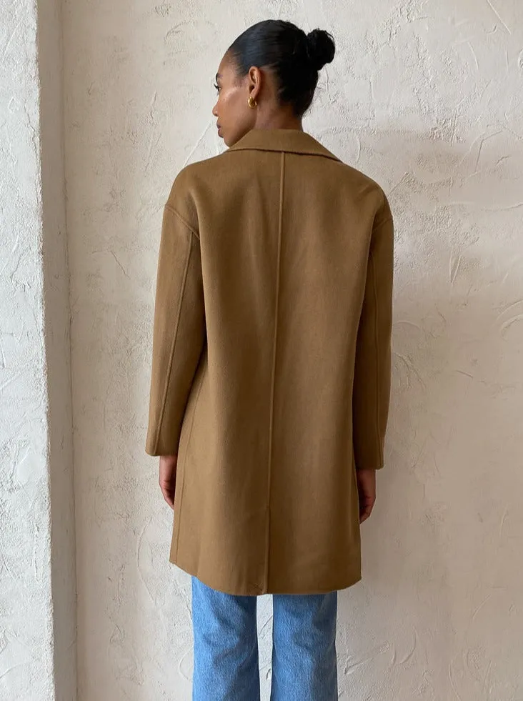 Assembly Label Single Breasted Wool Coat in Caramel