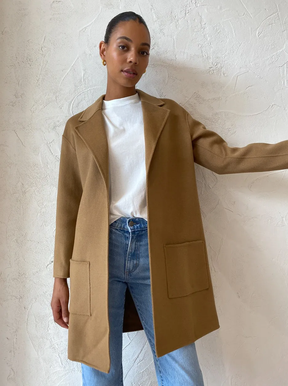 Assembly Label Single Breasted Wool Coat in Caramel