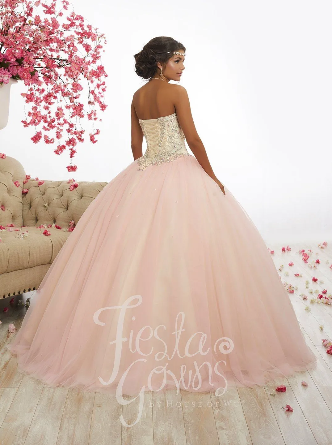 Beaded Strapless Quinceanera Dress by Fiesta Gowns 56337