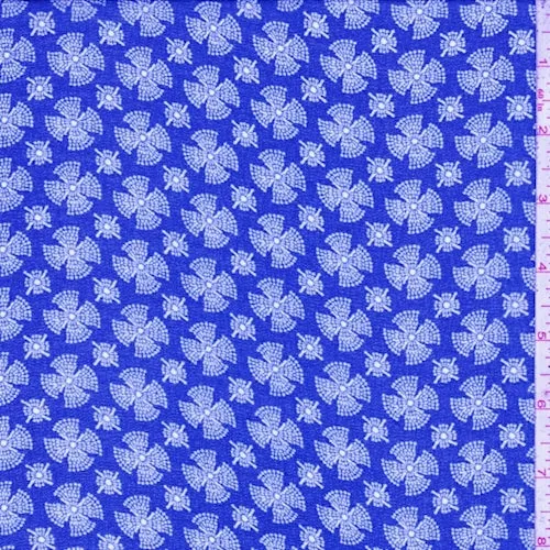 Berry Blue Fan Medallion Georgette Fabric