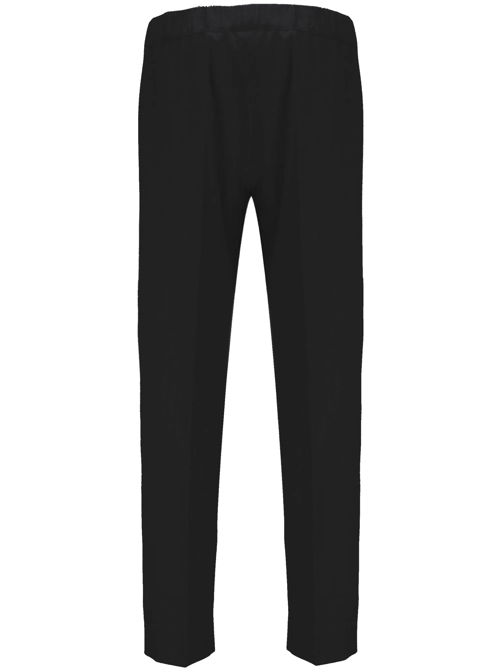 Black Wool Blend Trousers with Slits