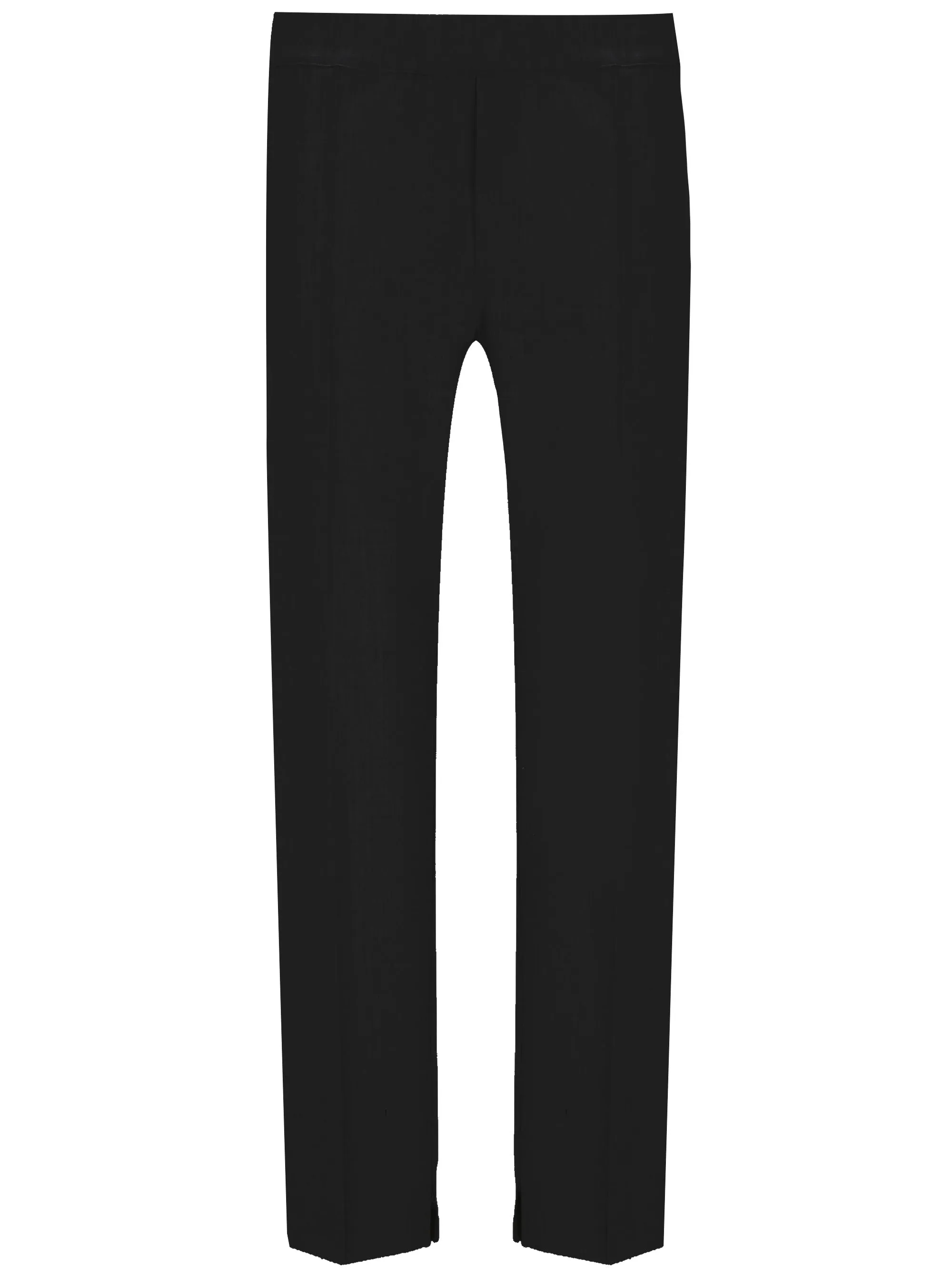 Black Wool Blend Trousers with Slits