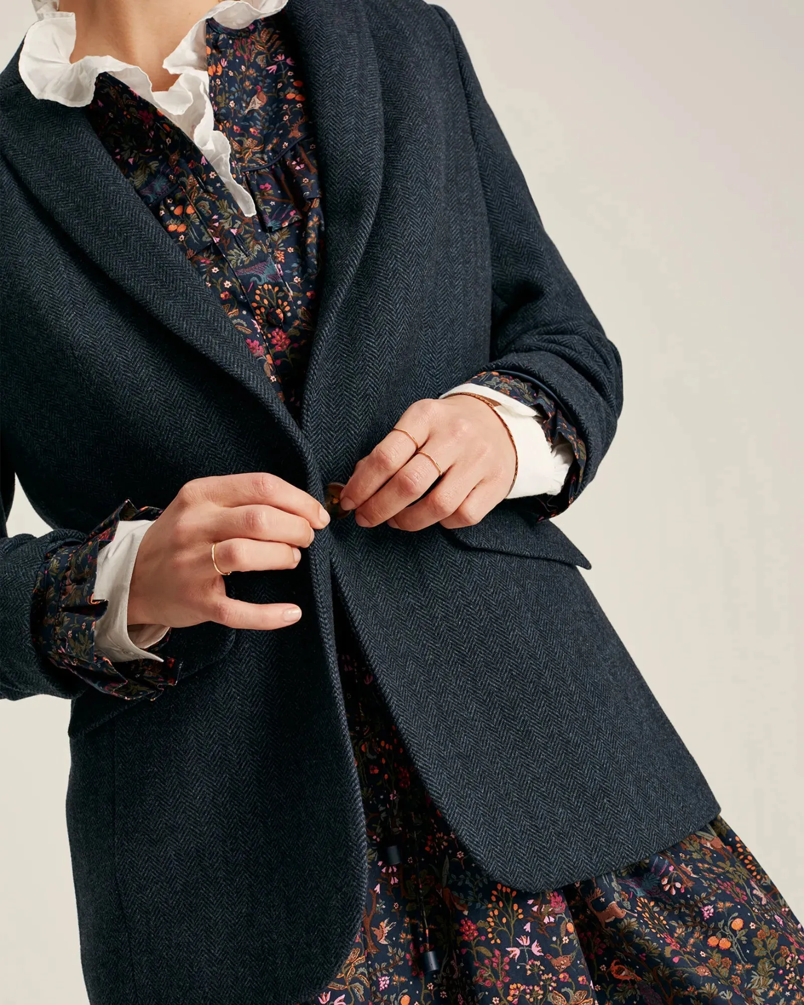 Bramble Blazer - Navy Tweed