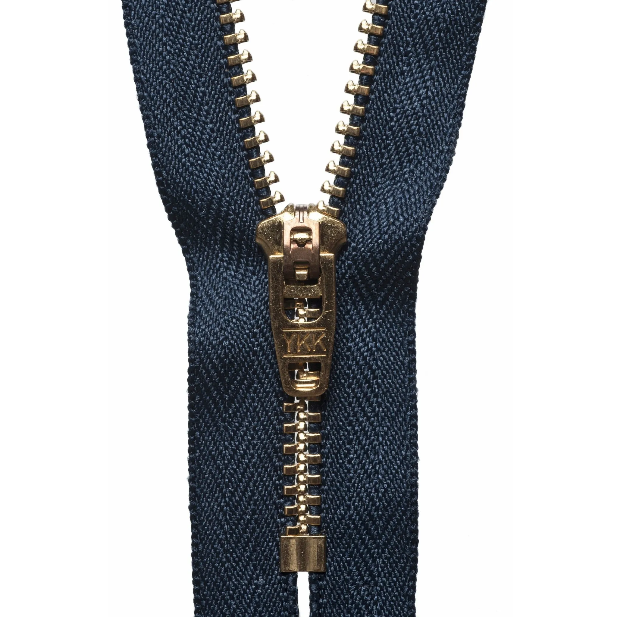 Brass Jeans Zip - 15cm/5.90in - Dark Navy