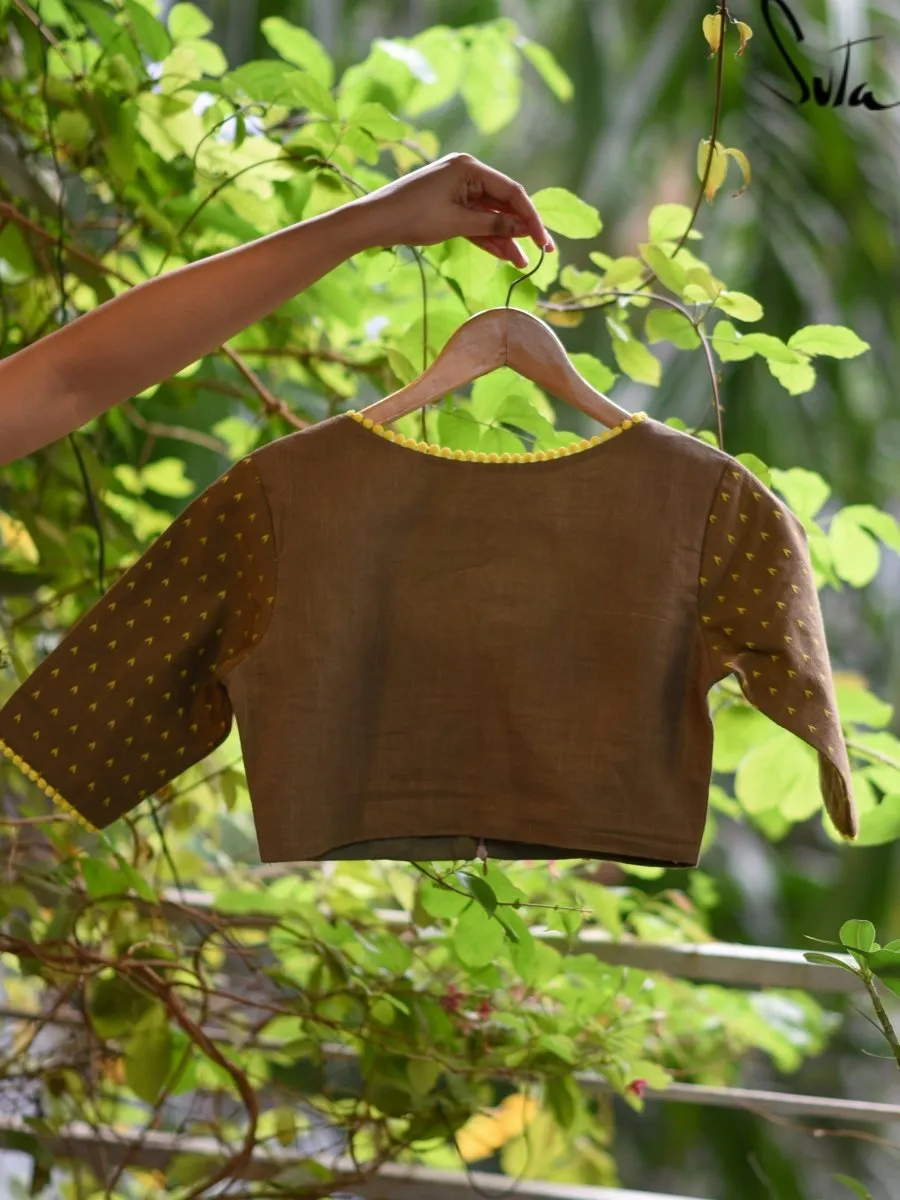 Brown Lacy roads ( Blouse )