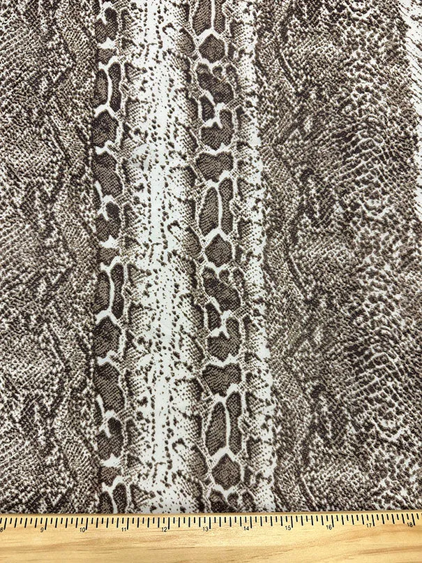 Brown Snakeskin Print Poly Chiffon Fabric