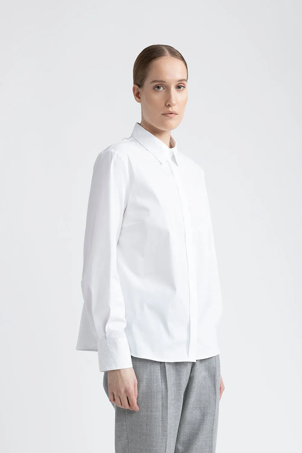 Cotton poplin shirt with sequins