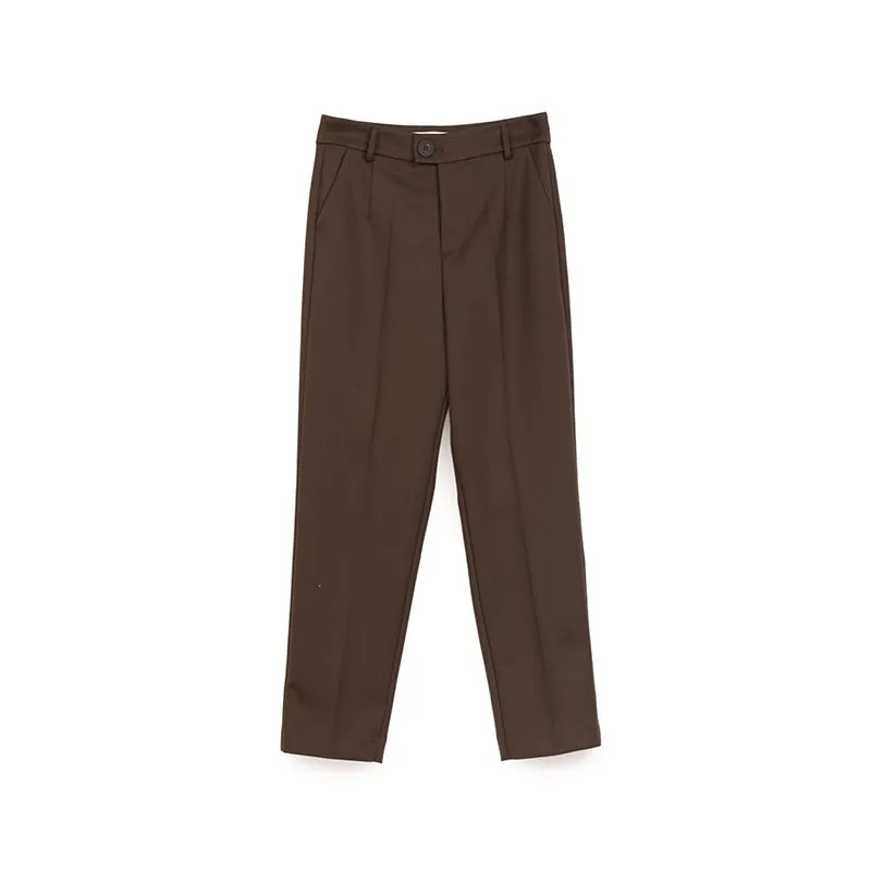 Dark Brown Straight Leg Pants