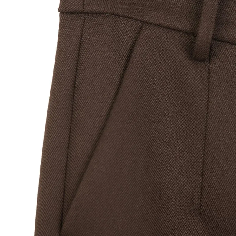 Dark Brown Straight Leg Pants