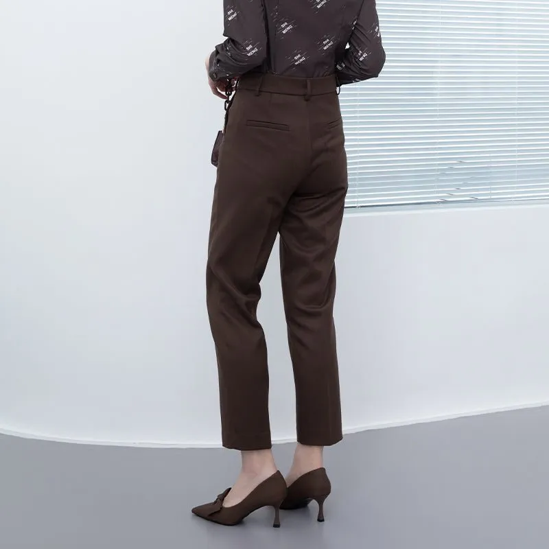 Dark Brown Straight Leg Pants