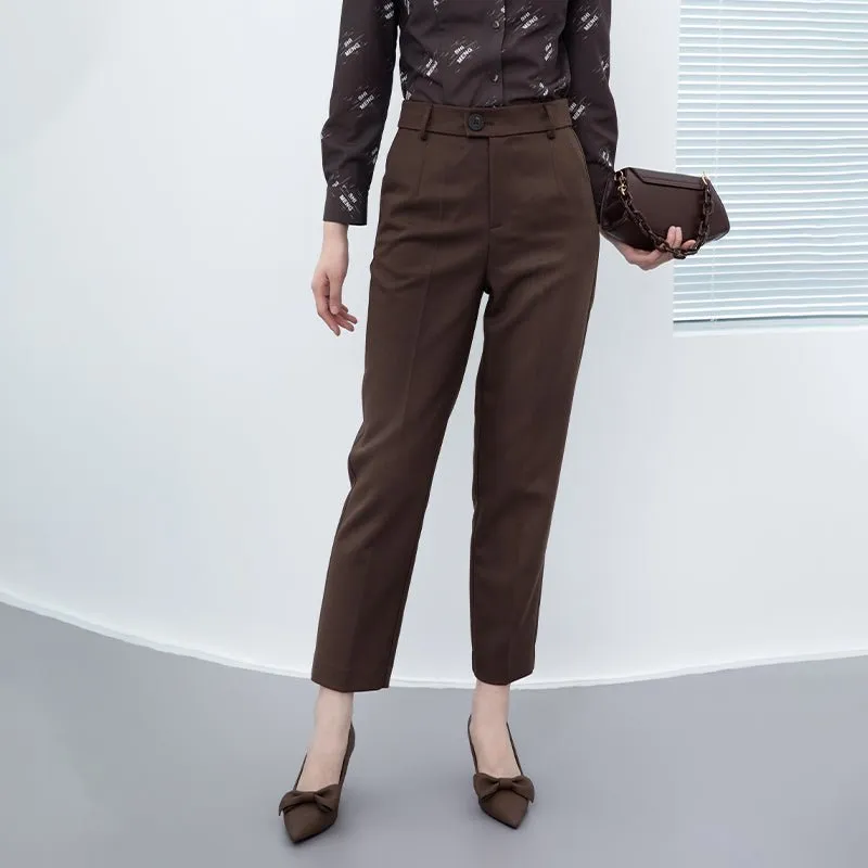 Dark Brown Straight Leg Pants