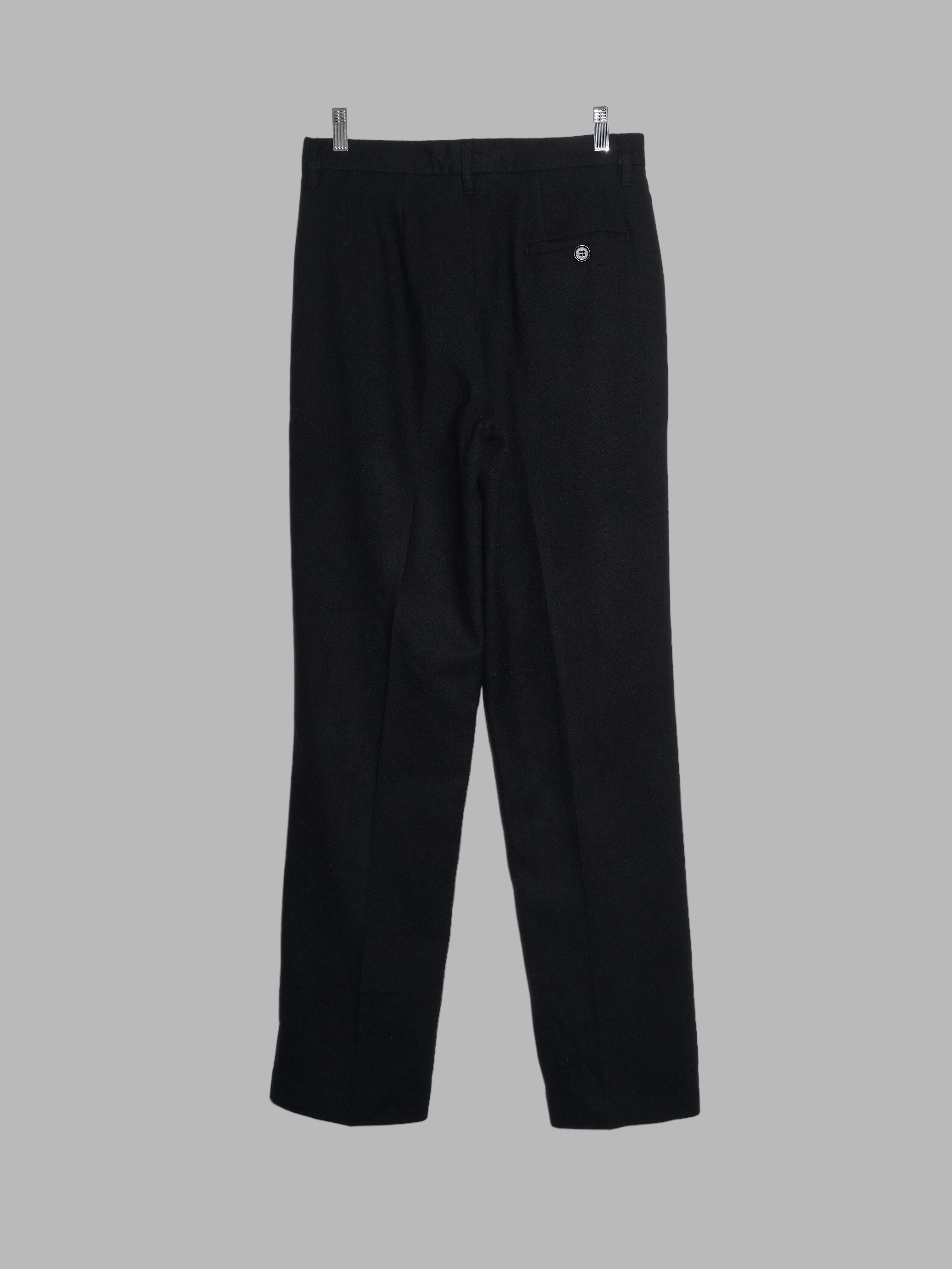 Dirk Bikkembergs 1990s 2000s black wool cashmere pleated trousers