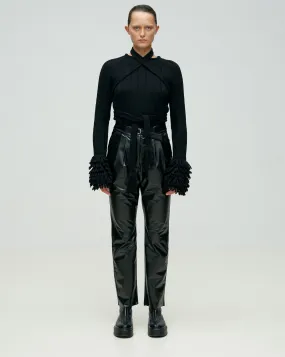 FAUX LEATHER TROUSERS