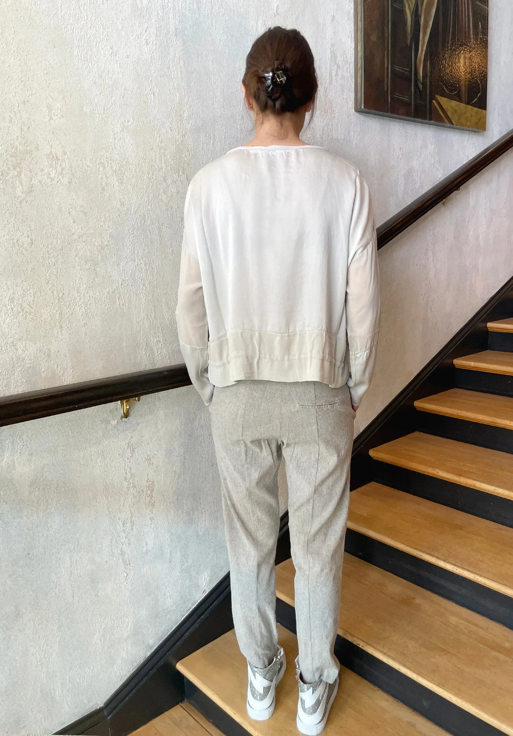 Fitted Trousers - Light Grey