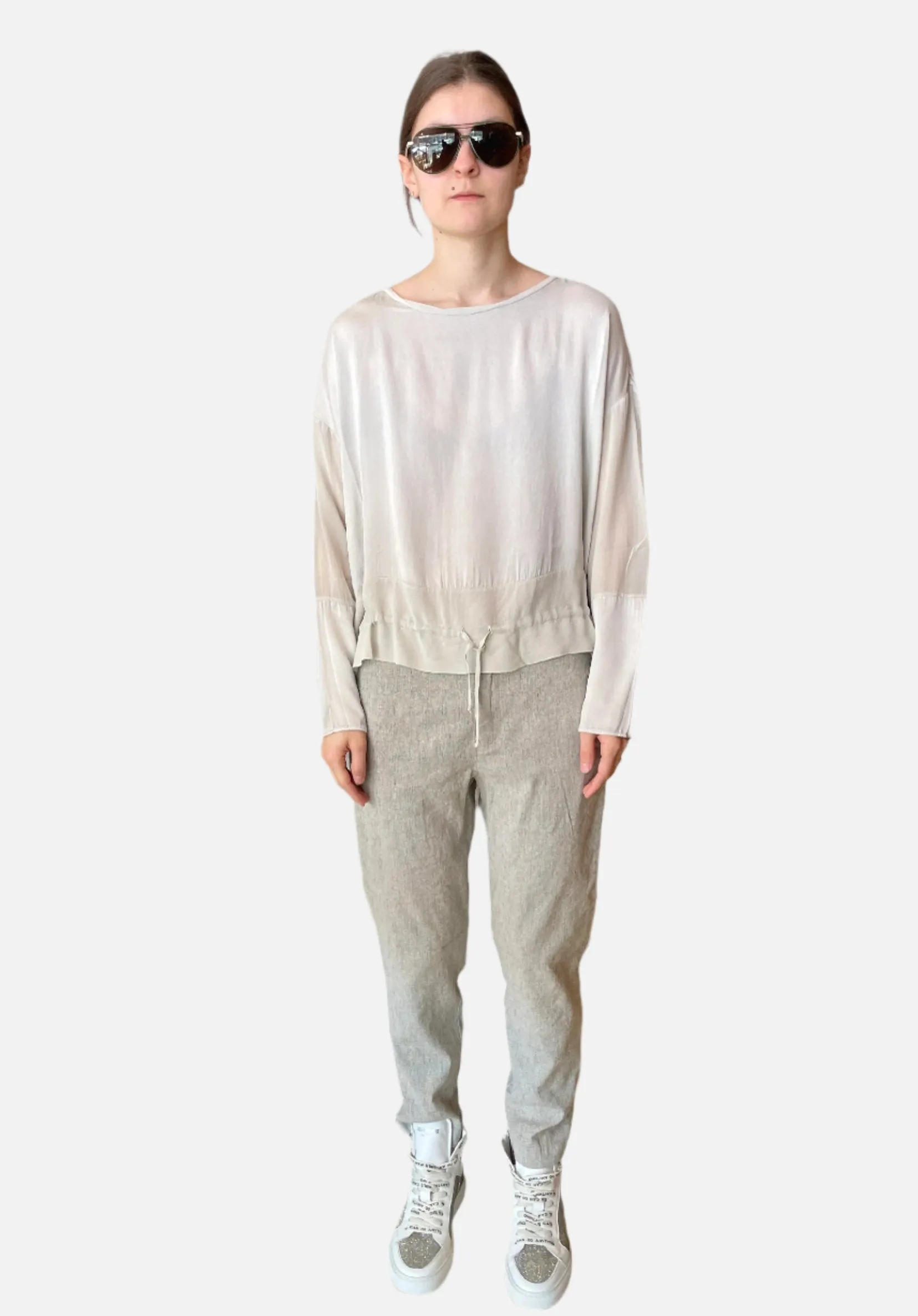 Fitted Trousers - Light Grey