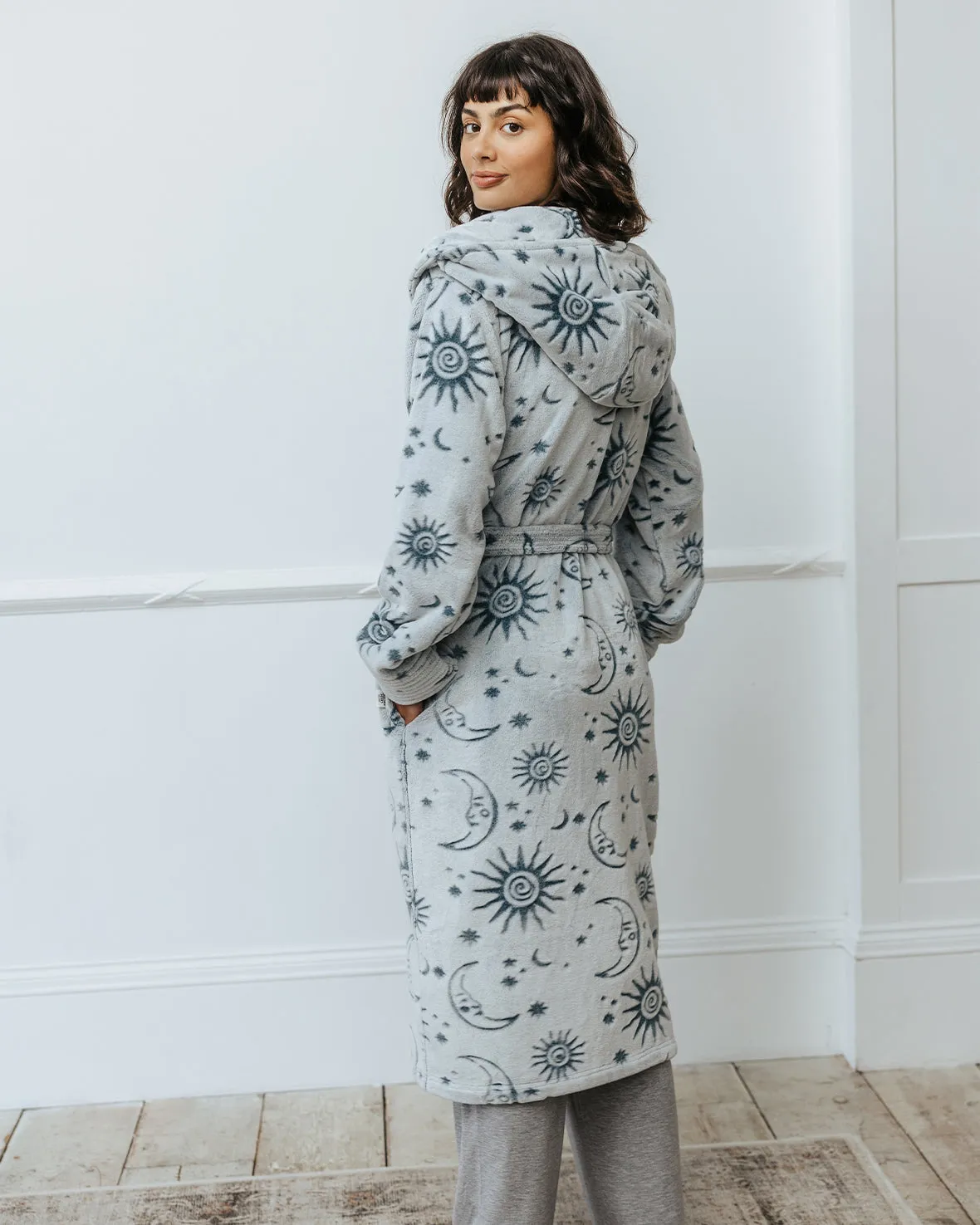 Fleece Burnout Celestial Sky Dressing Gown