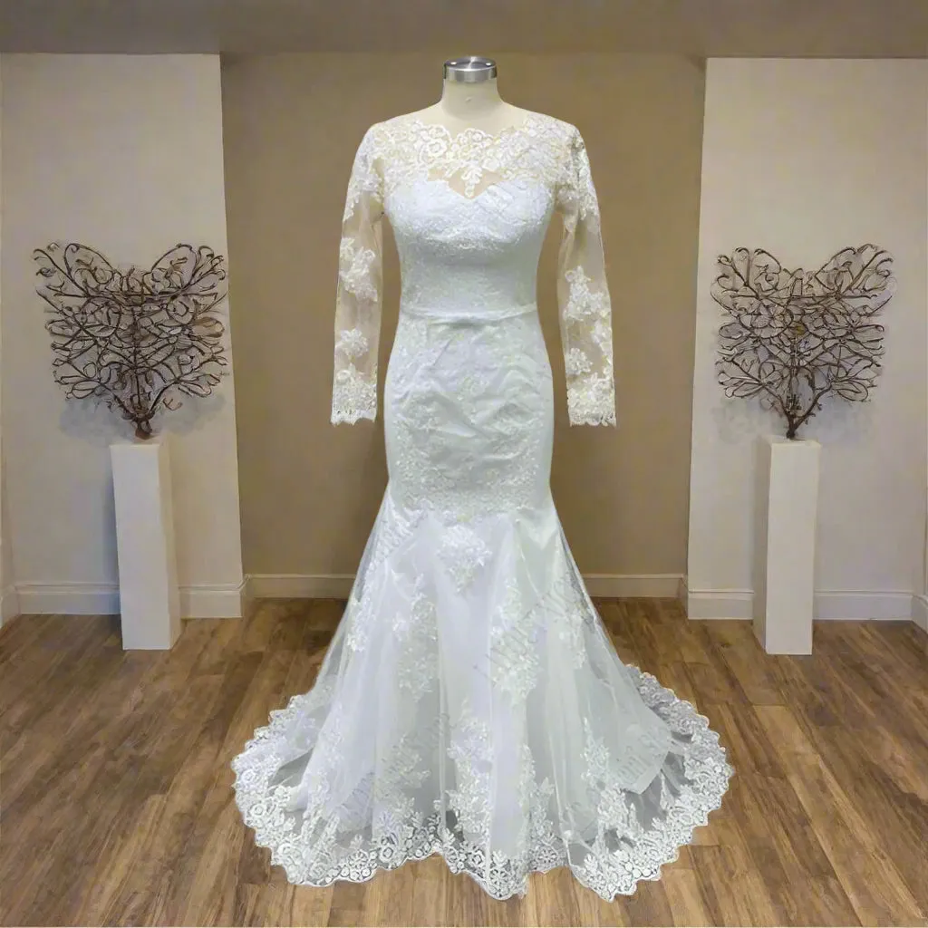 Floral Lace Trumpet Wedding Gown All Sizes/Colors