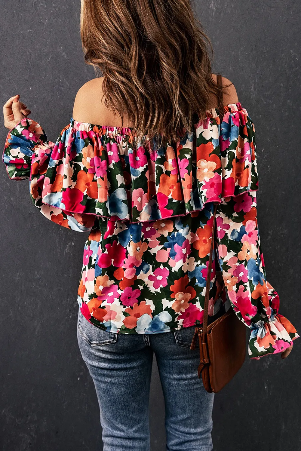 Floral Ruffled Off Shoulder Blouse