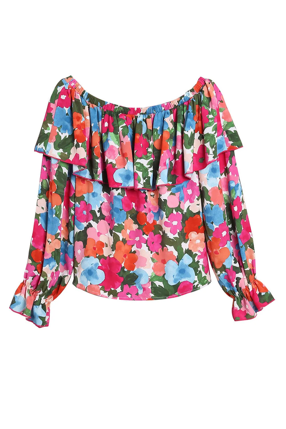 Floral Ruffled Off Shoulder Blouse