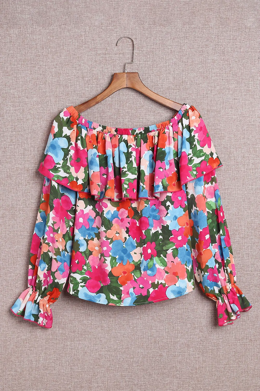 Floral Ruffled Off Shoulder Blouse