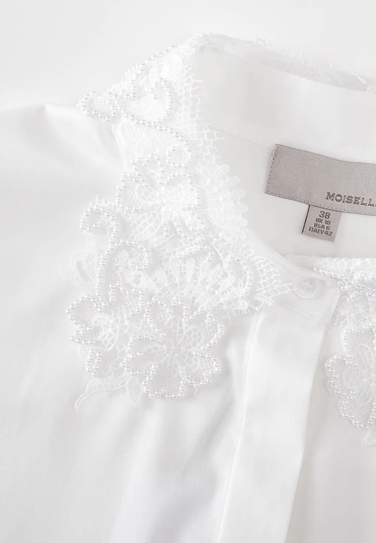 Grace Lace and Pearl Detailed Blouse