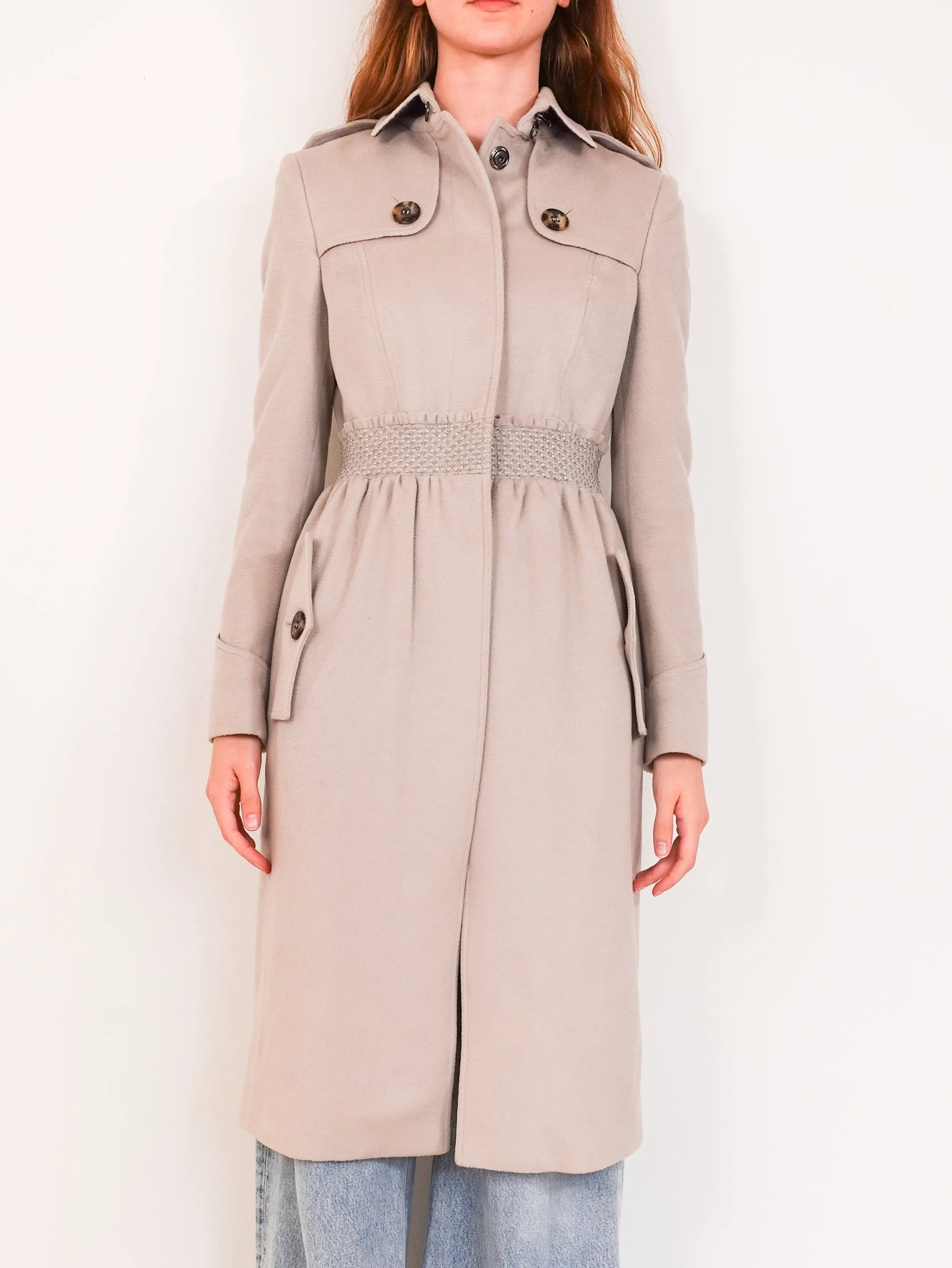 Grey cashmere trench coat RRP £2k