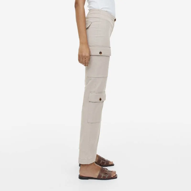 H&M cotton trousers, cream