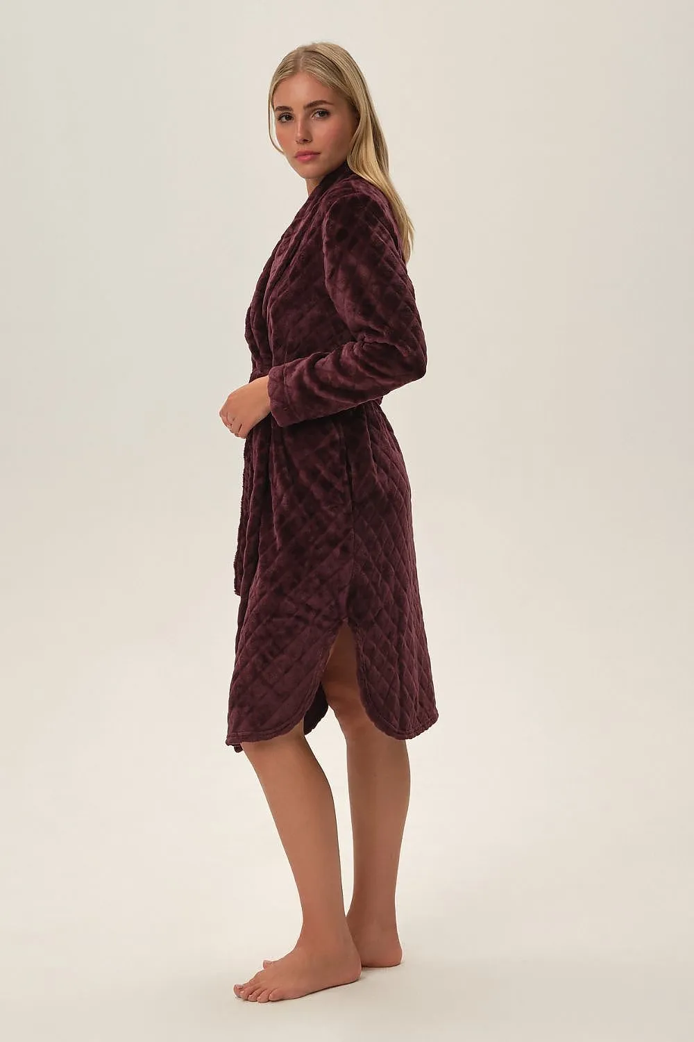 HENDERSON Violet European Textured Plush Bathrobe- Up to 2XL