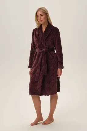 HENDERSON Violet European Textured Plush Bathrobe- Up to 2XL