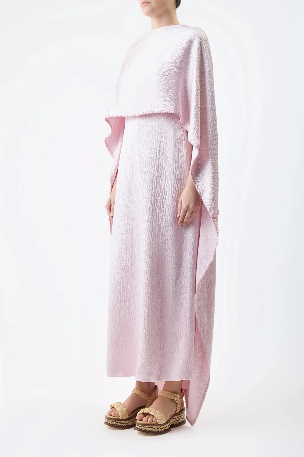 Hunter Dress in Blush Silk