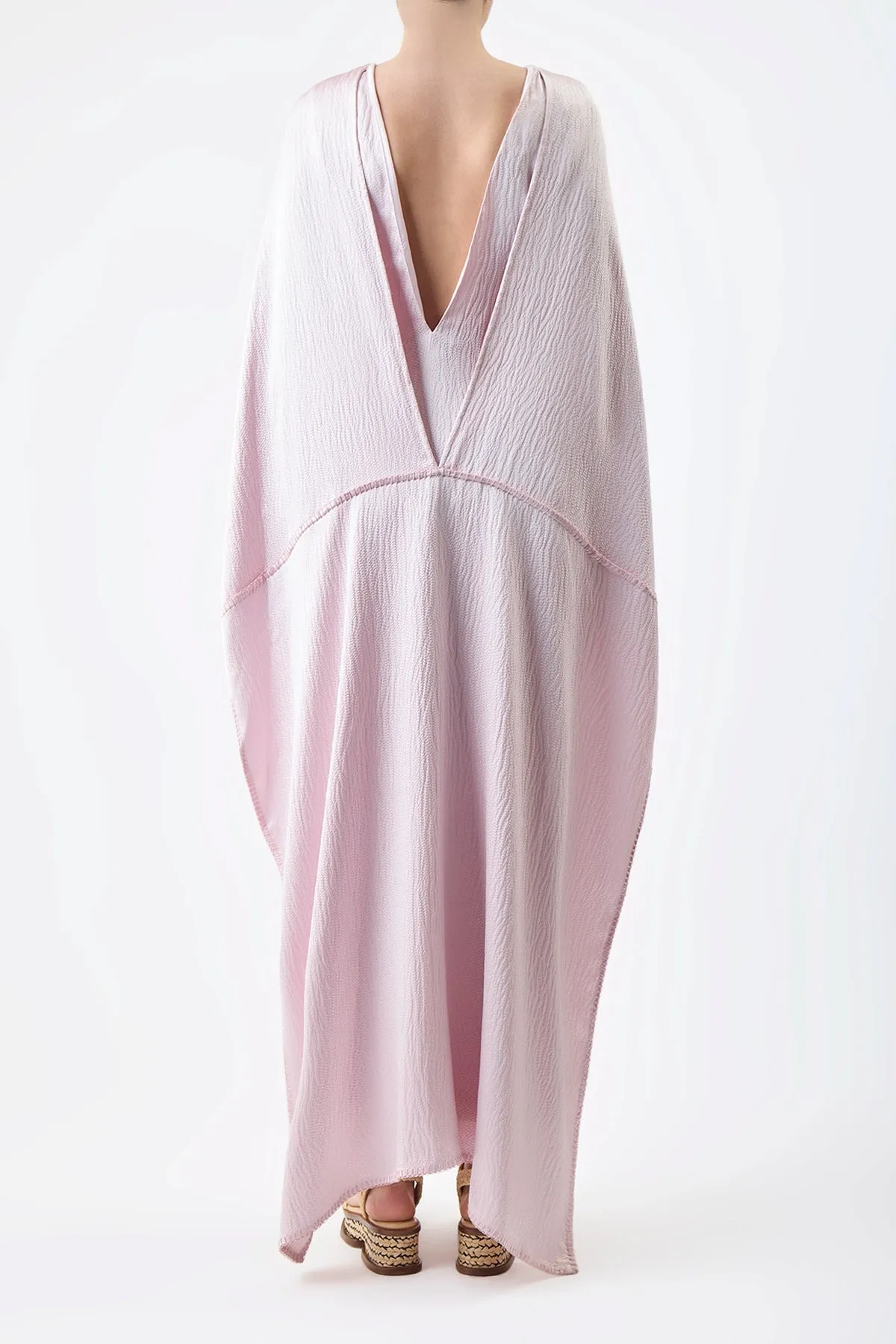 Hunter Dress in Blush Silk