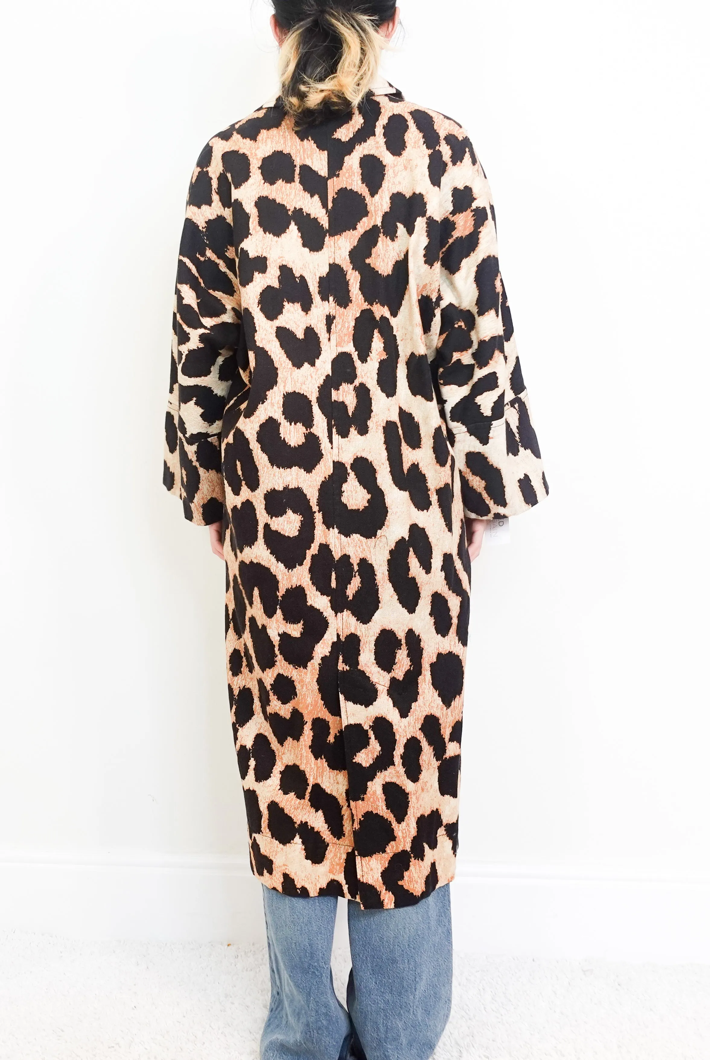 Leopard-print Long Line Coat RRP £350