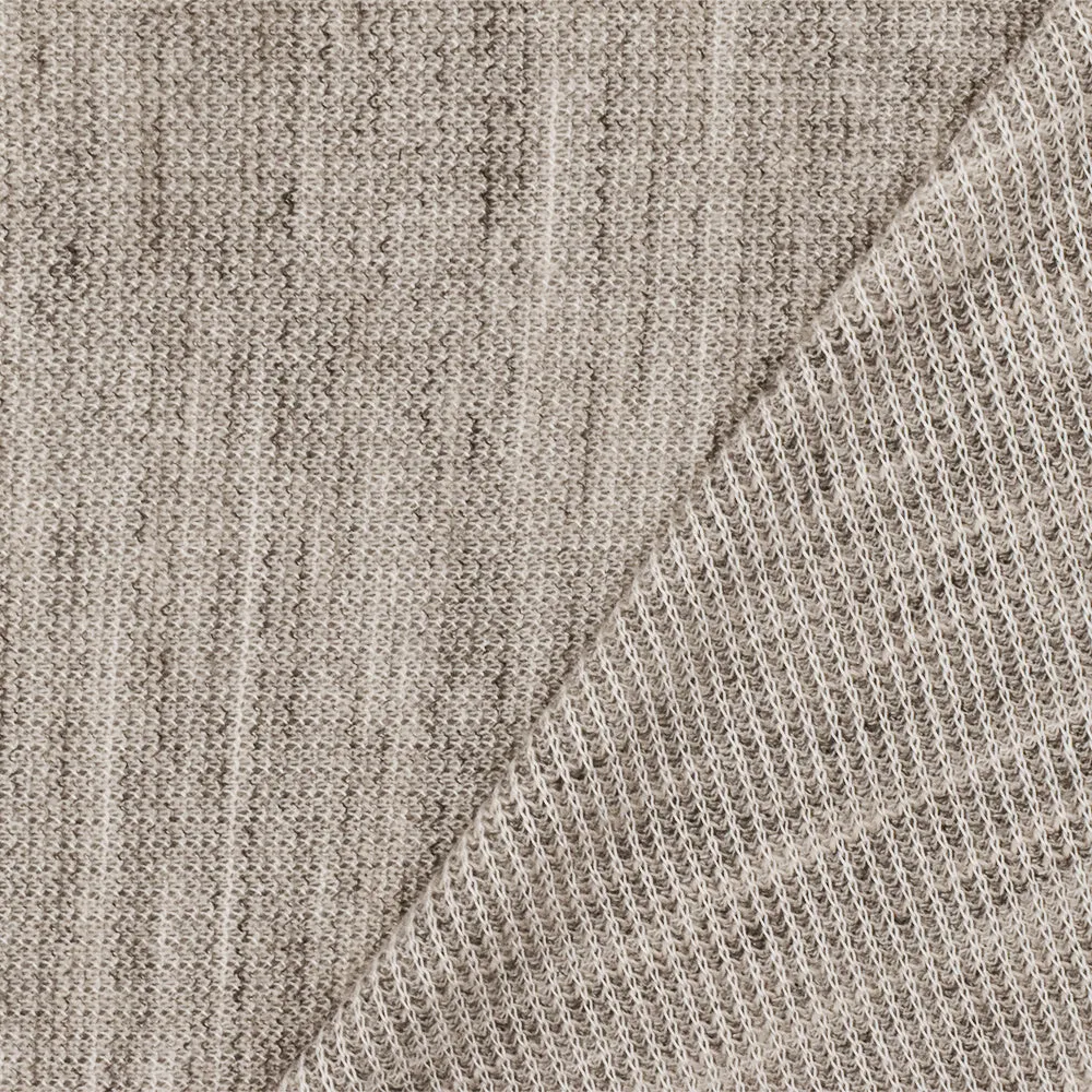 Light Beige-White-Gray Texture Poly Rayon Rib Knit Fabric