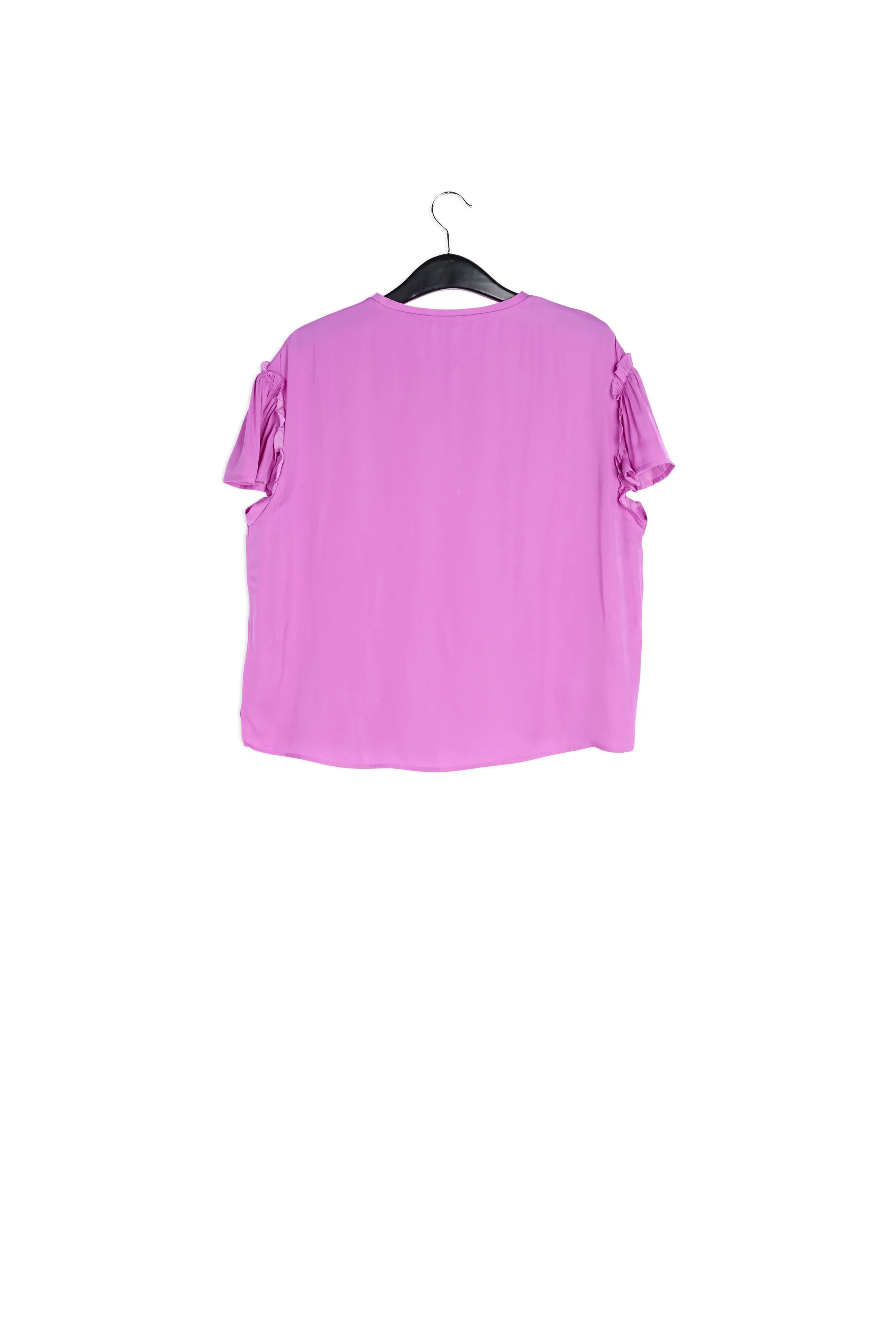 Lilac ruffled short-sleeve top