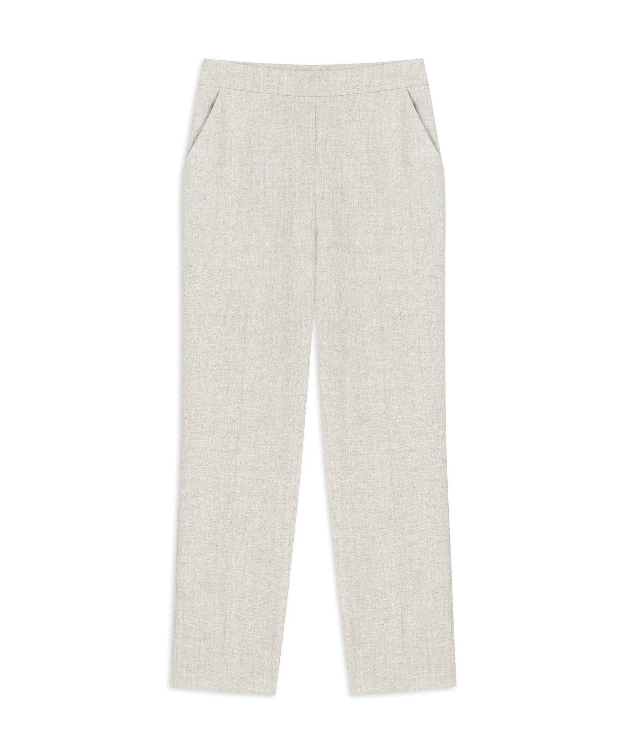 Machka Linen Blend Cigarette Fit Trousers Grey