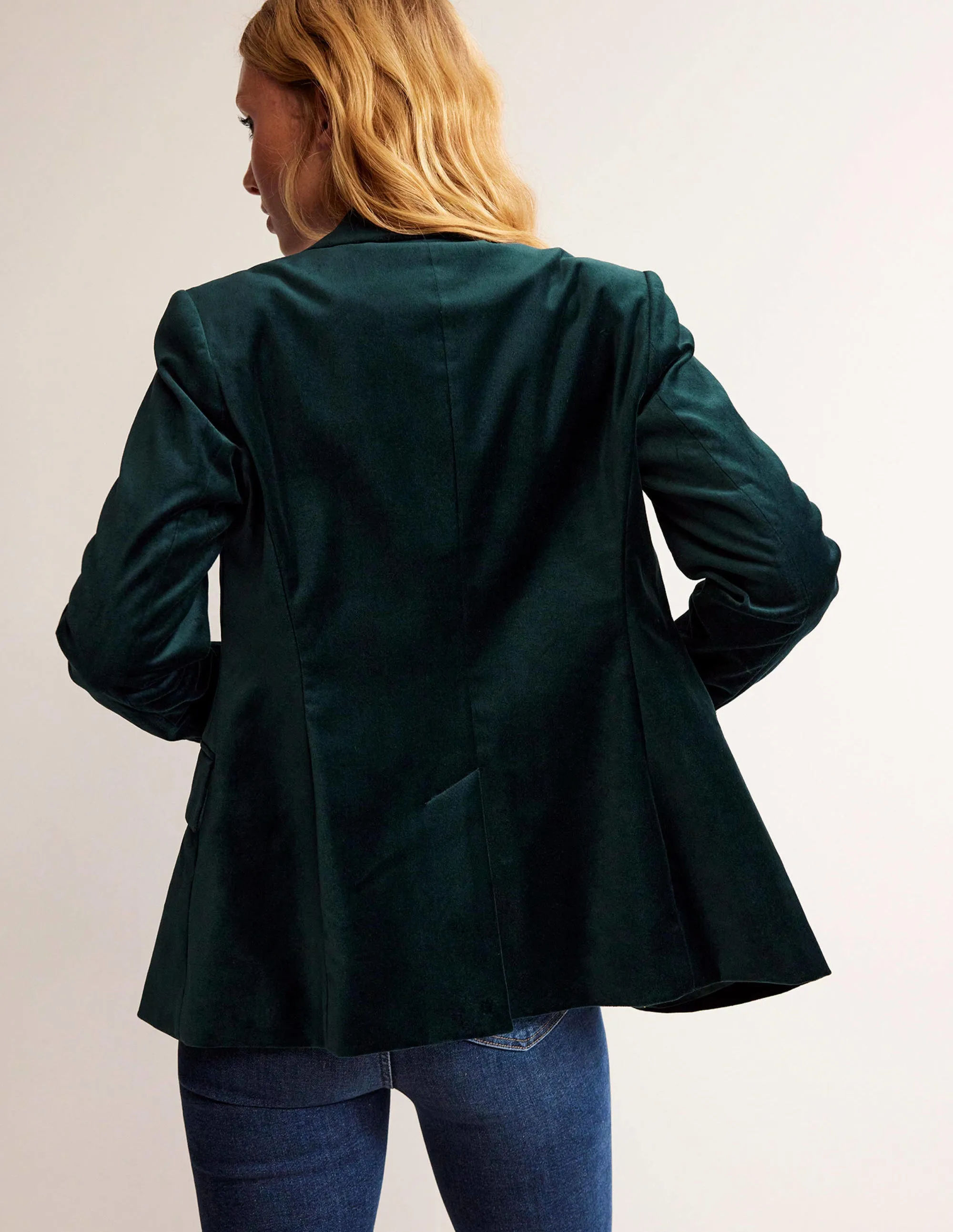 Marylebone Velvet Blazer-Trekking Green