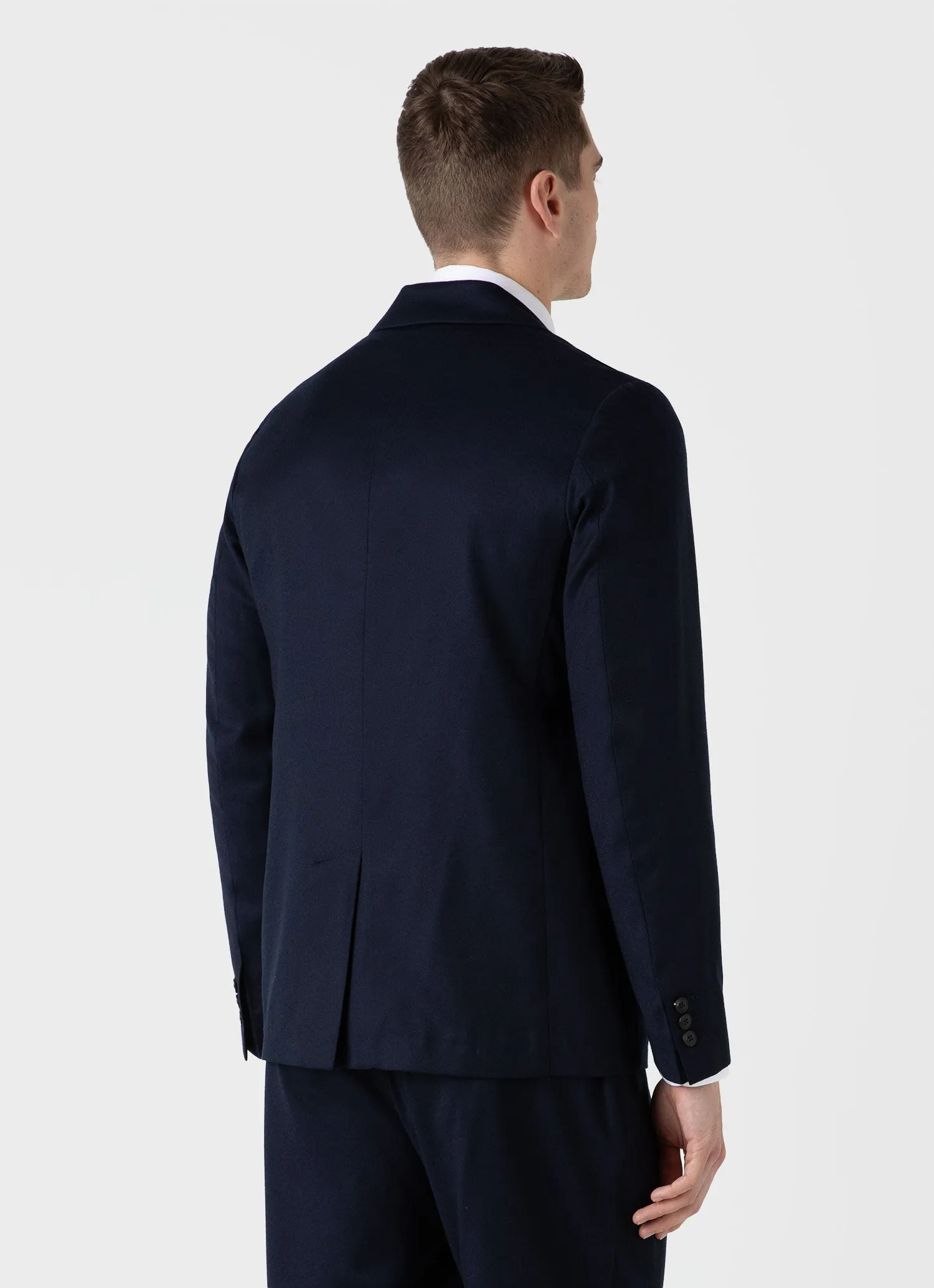 Men's Wool Flannel Two-Piece Suit in Navy