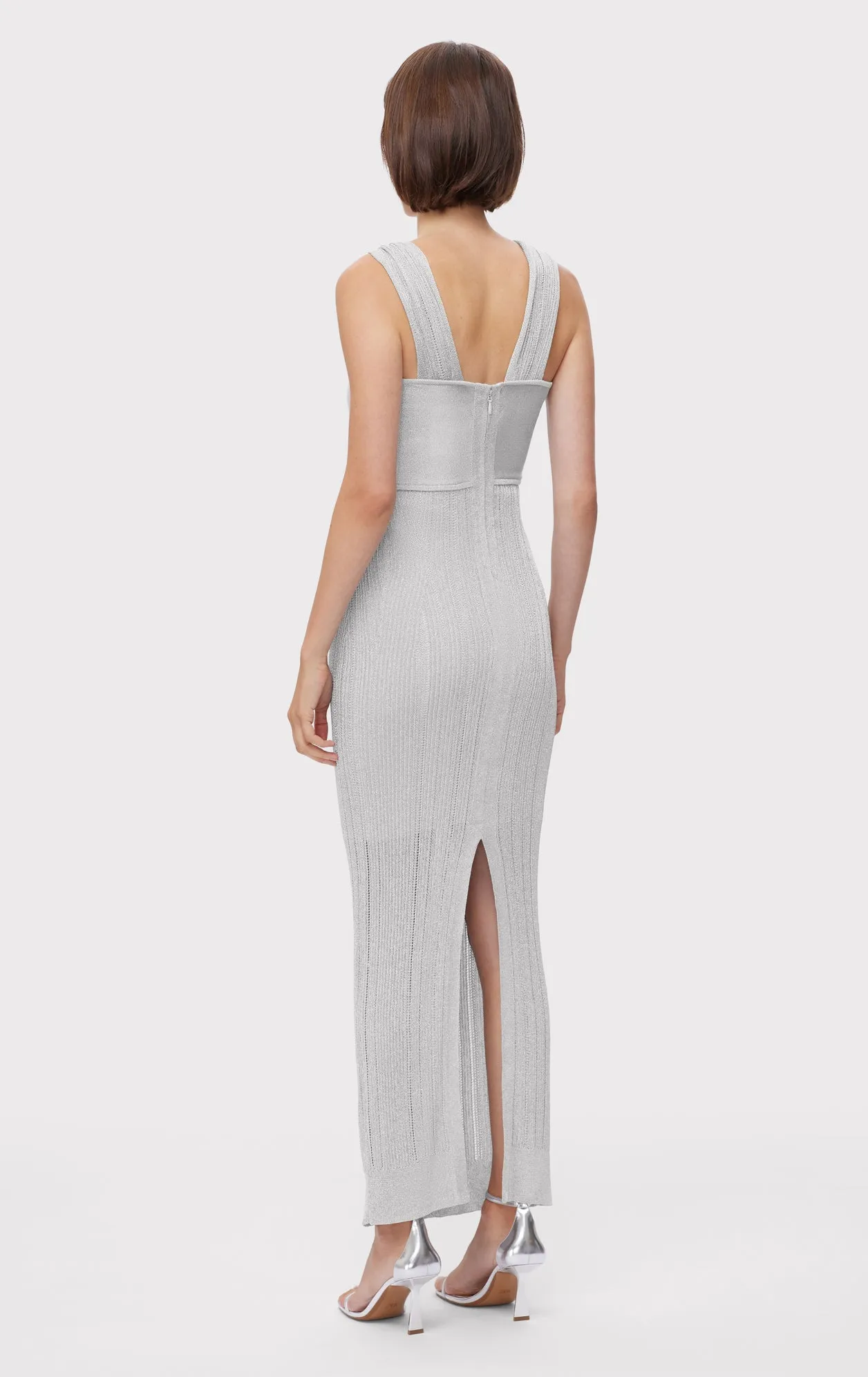 METALLIC TEXTURED RIB GOWN