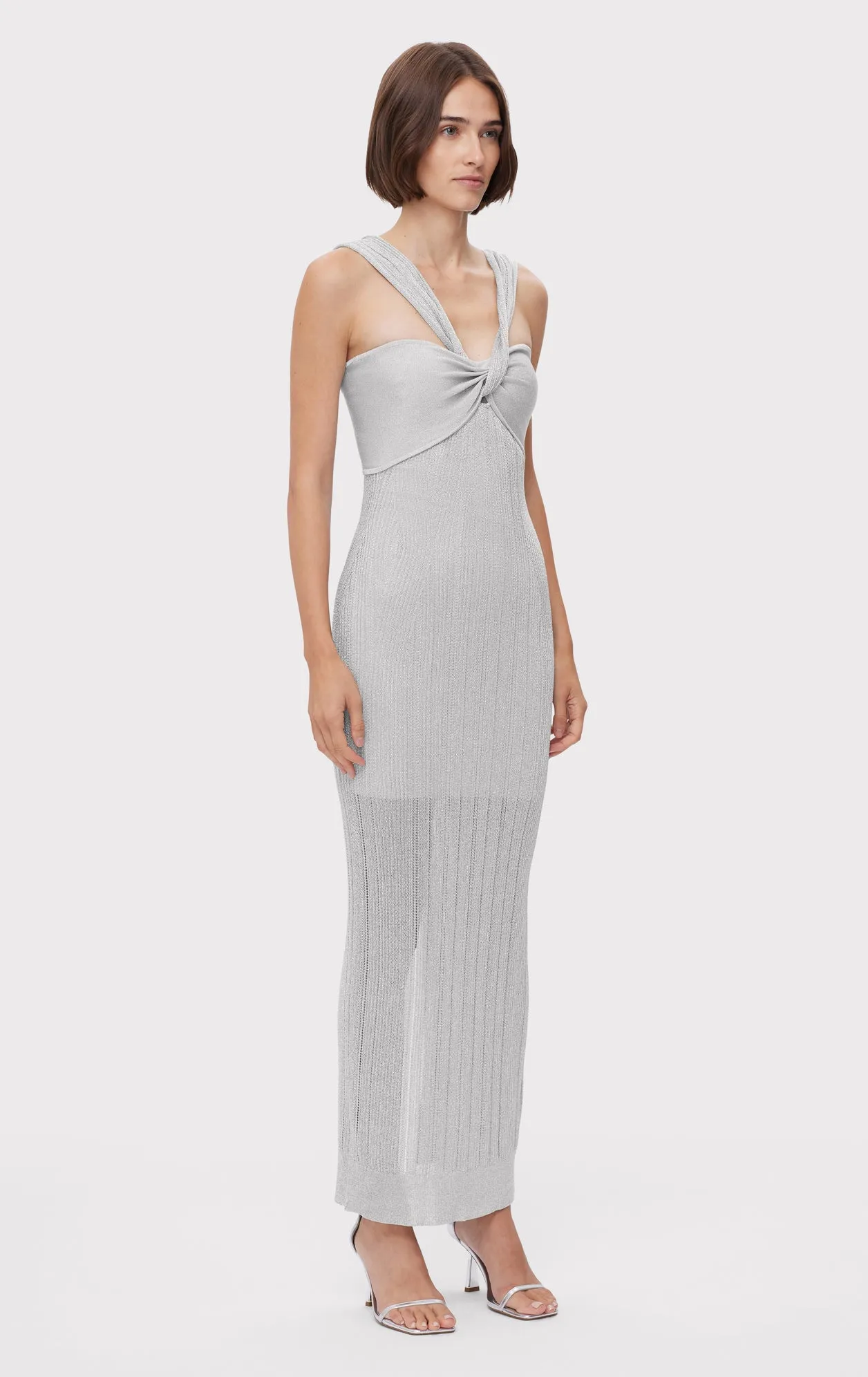 METALLIC TEXTURED RIB GOWN