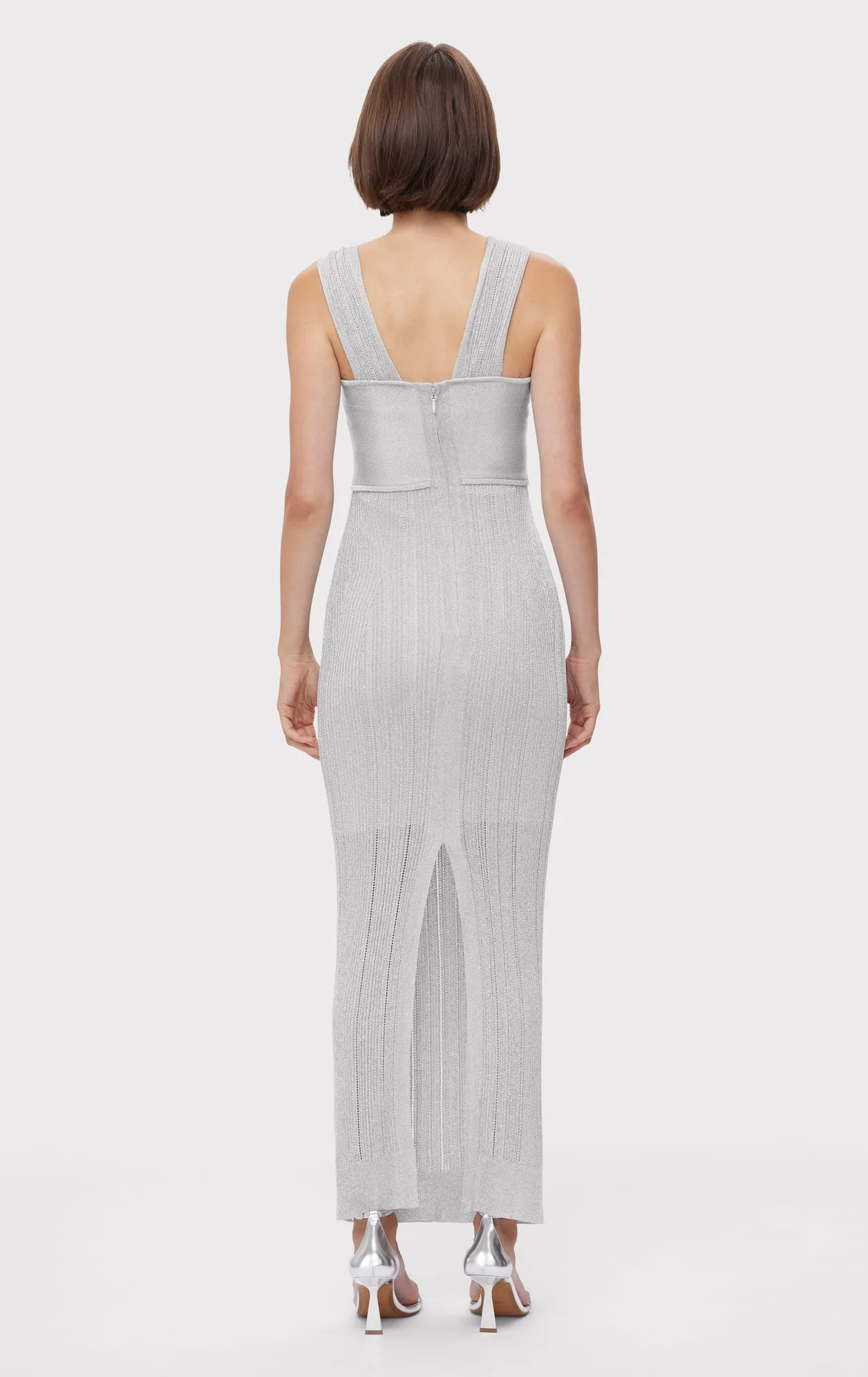 METALLIC TEXTURED RIB GOWN