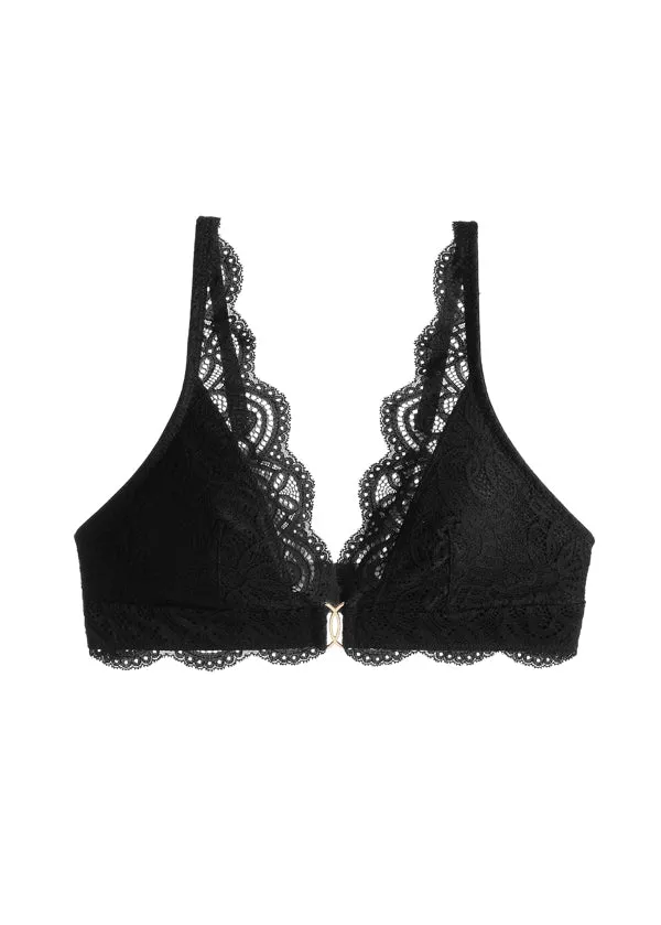 MIA Wireless Black Lace Bralettes in Triangle Cup