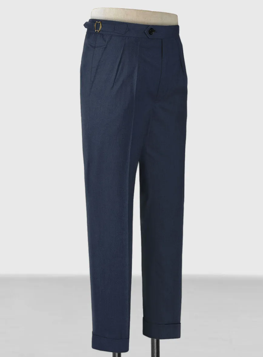 Napolean Ink Blue Wool Highland Trousers