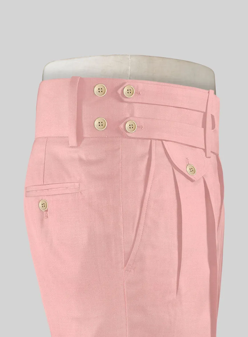 Napolean Runway Pink Double Gurkha Wool Trousers