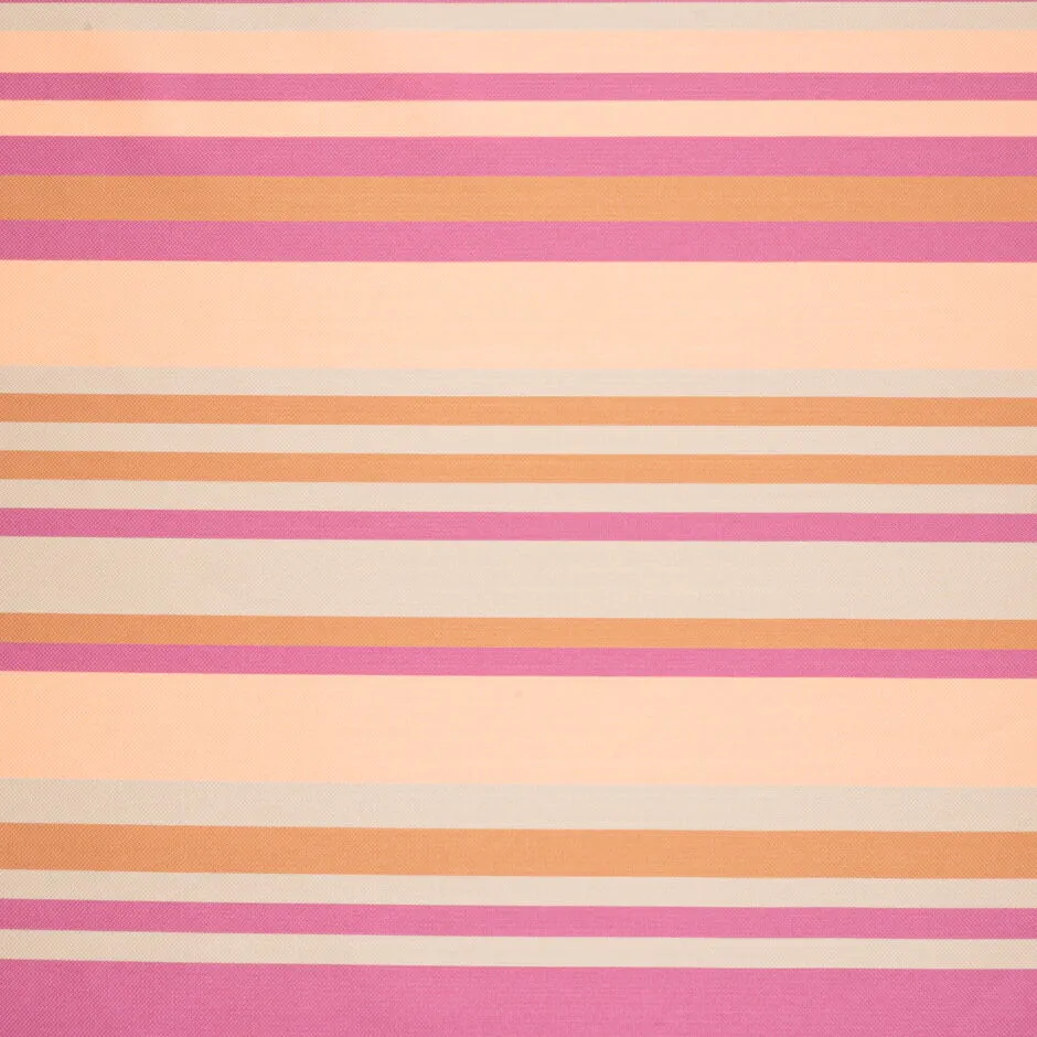 Oranges & Pink Striped Poly Shantung