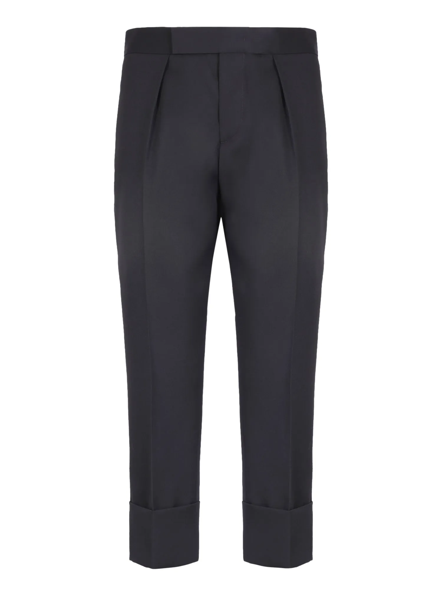 Pleat cropped trousers