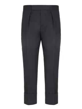 Pleat cropped trousers