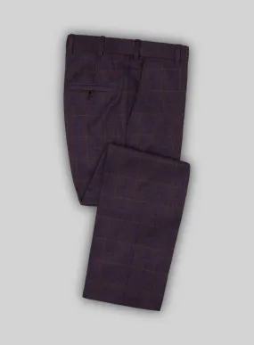 Reda Mulled Wine Checks Wool Pants