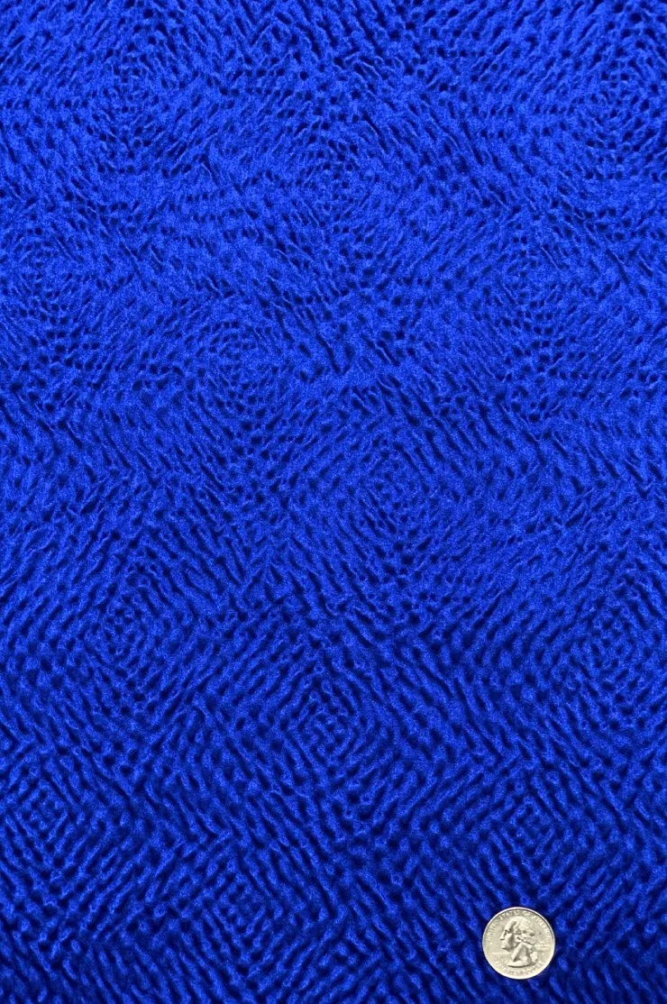 Royal Blue Silk Hammered Satin Jacquard Fabric